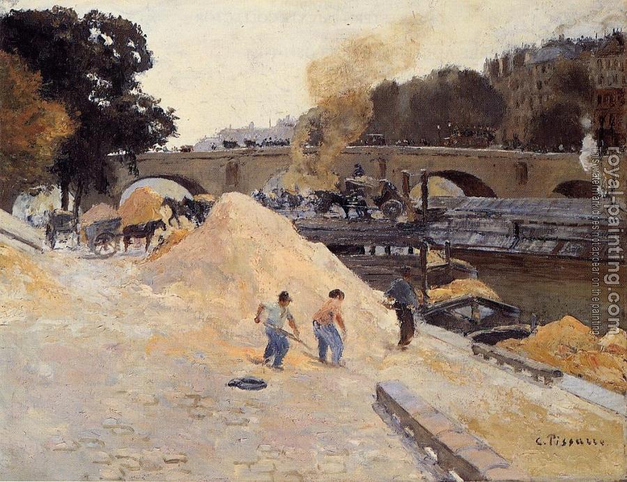 Camille Pissarro : The Banks of the Seine in Paris, Pont Marie, Quai d'Anjou